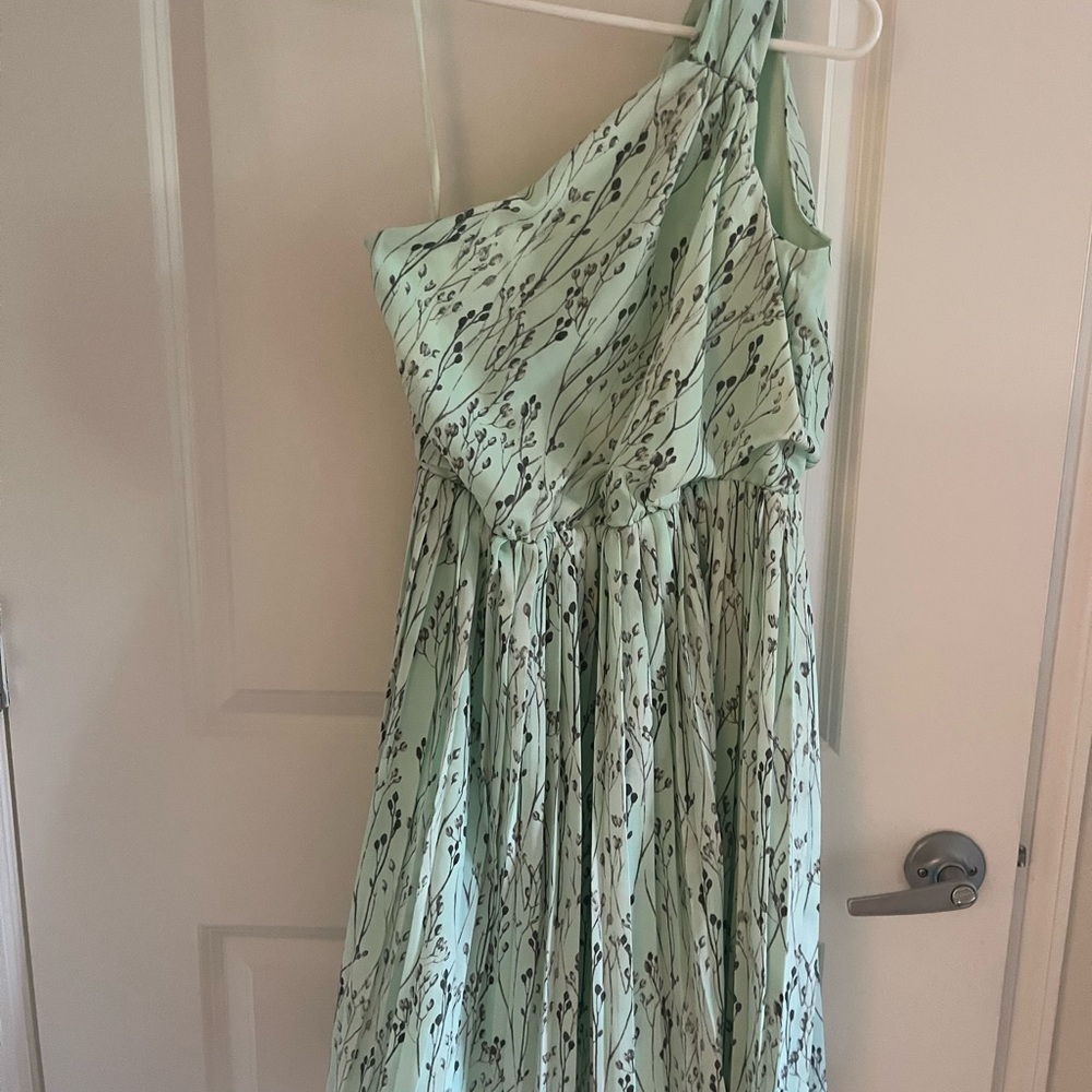 Vince Camuto One Shoulder Dress in Mint and Black